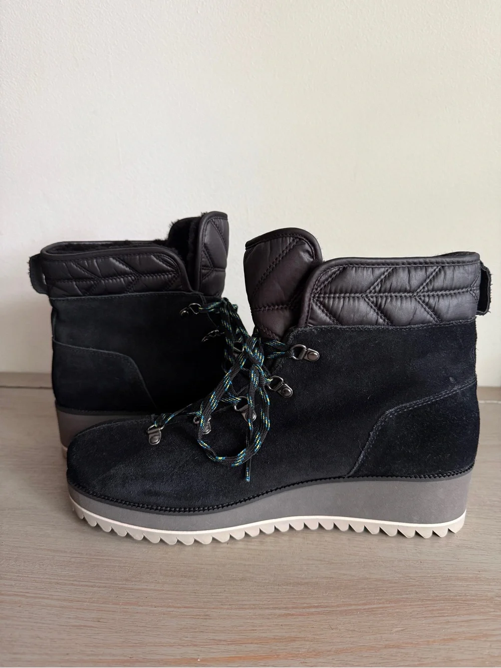UGG Birch Black Waterproof Snow Boots Lace Up Cold Weather Tech Womens 11